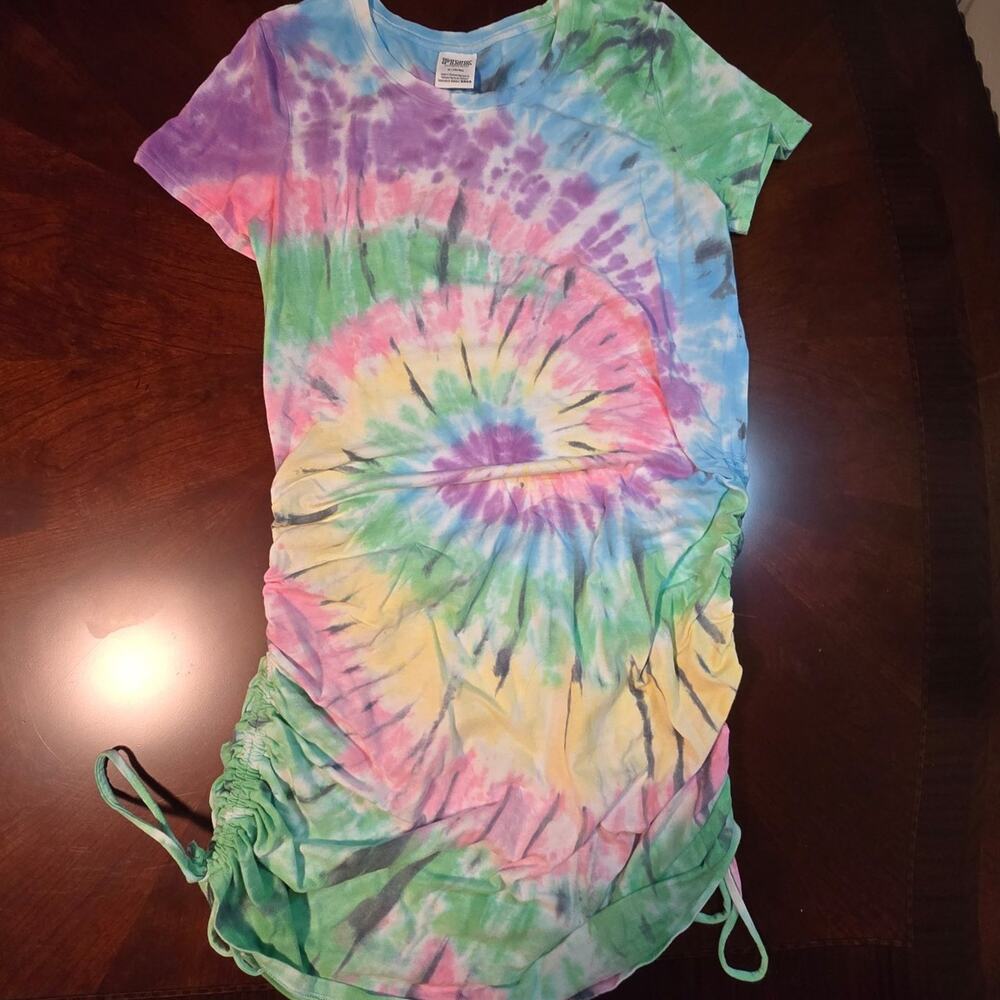 PINK Victoria's Secret Tie-dye ruched t-shirt dress, women's size medium